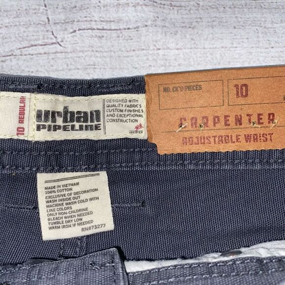 Urban pipeline 100% cotton carpenter adjustable waist regular pants boys sz 10 - Picture 4 of 9